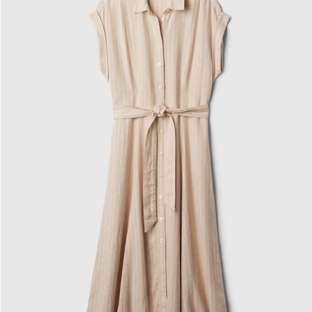 GAP Linen blend midi shirt dress - Picture 2 of 8